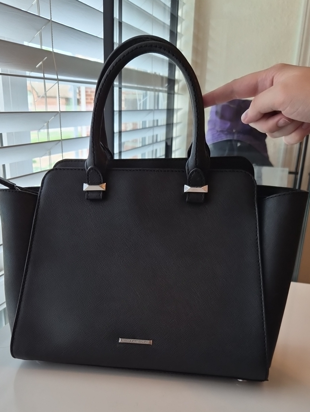 Classic Black Structured Satchel Handbag